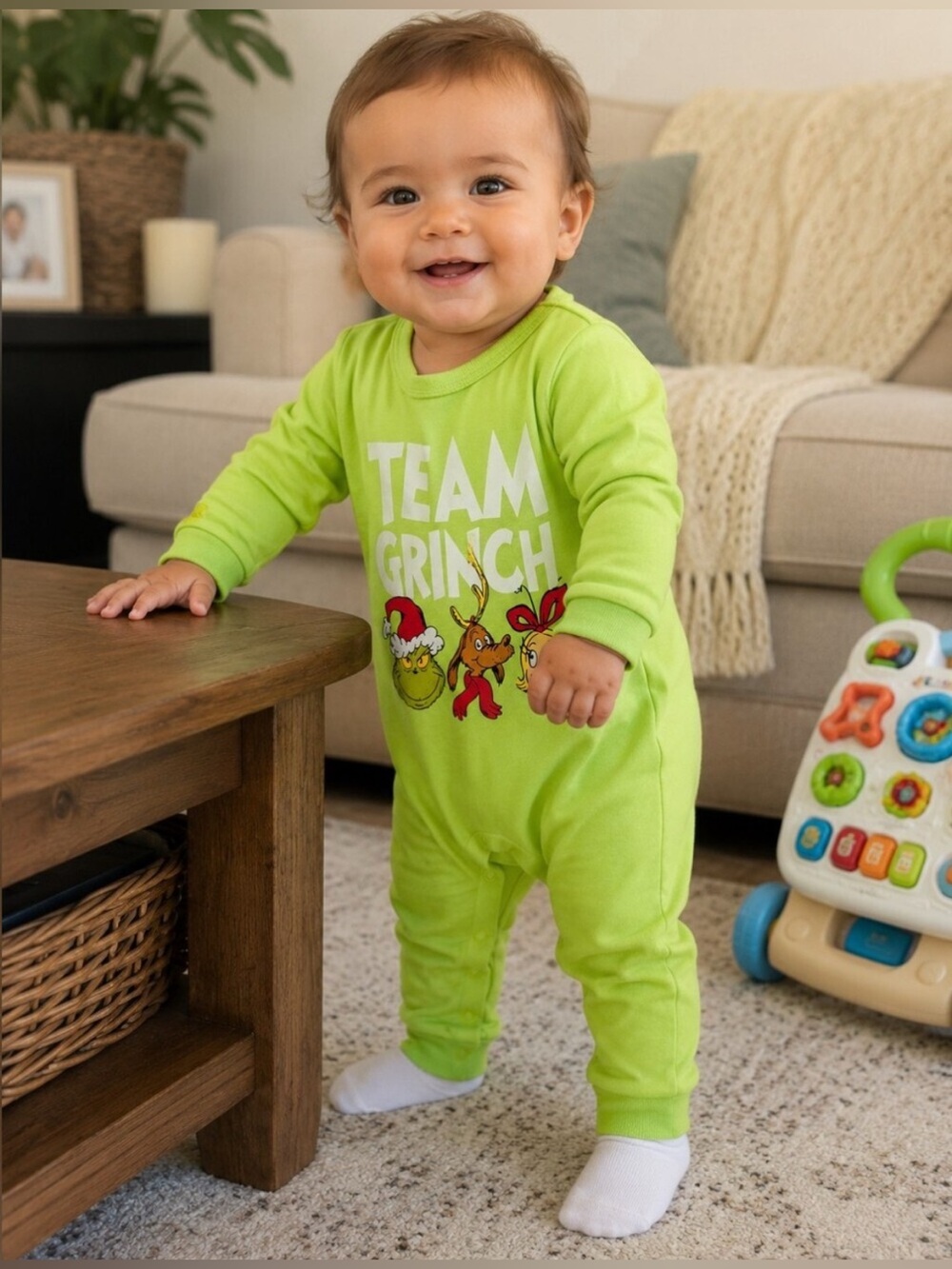 Dr. Seuss The Grinch Baby Unisex "Team Grinch" Coverall